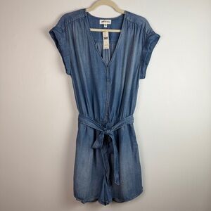 Cloth & Stone Chambray Romper Size Large Tencel Lightweight